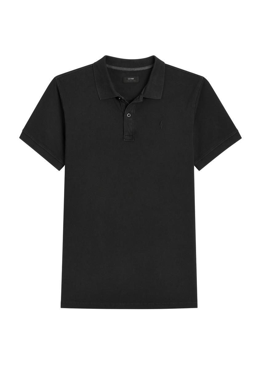 Męska koszulka polo w kolorze czarnym POLMT-0055A-99(W26)