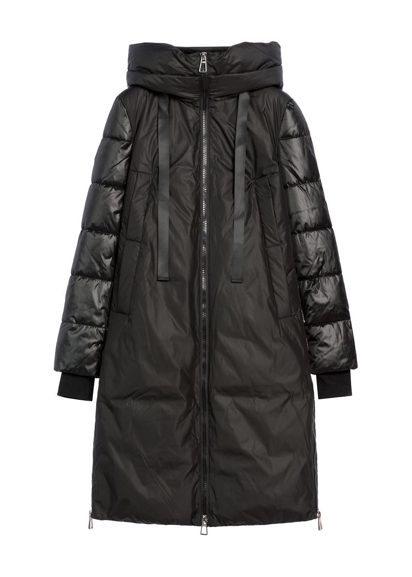 Czarna kurtka zimowa damska z kapturem KURDT-0478-99(Z25)