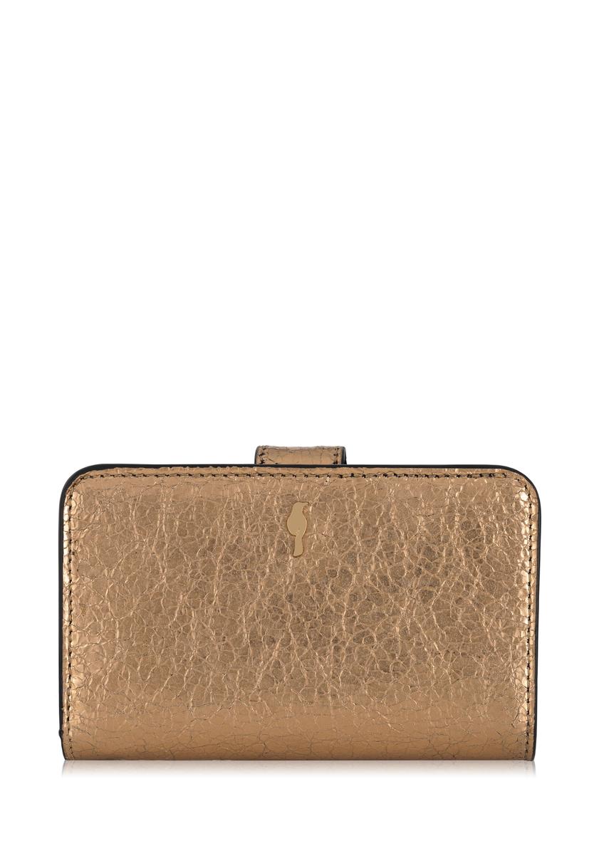 Złoty skórzany portfel damski PORES-0880-28(Z23)