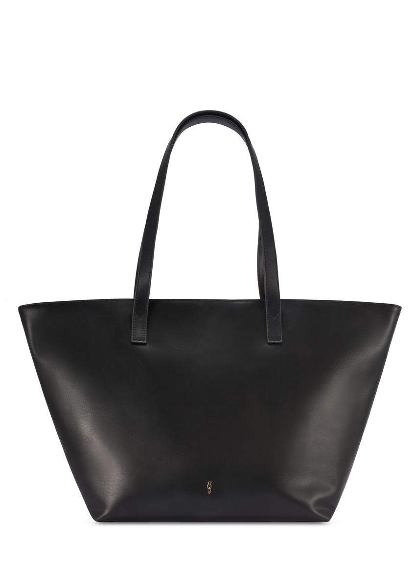 Duża skórzana torebka damska shopper TORES-1258-99(W26) - widok produktu z przodu, na białym tle.