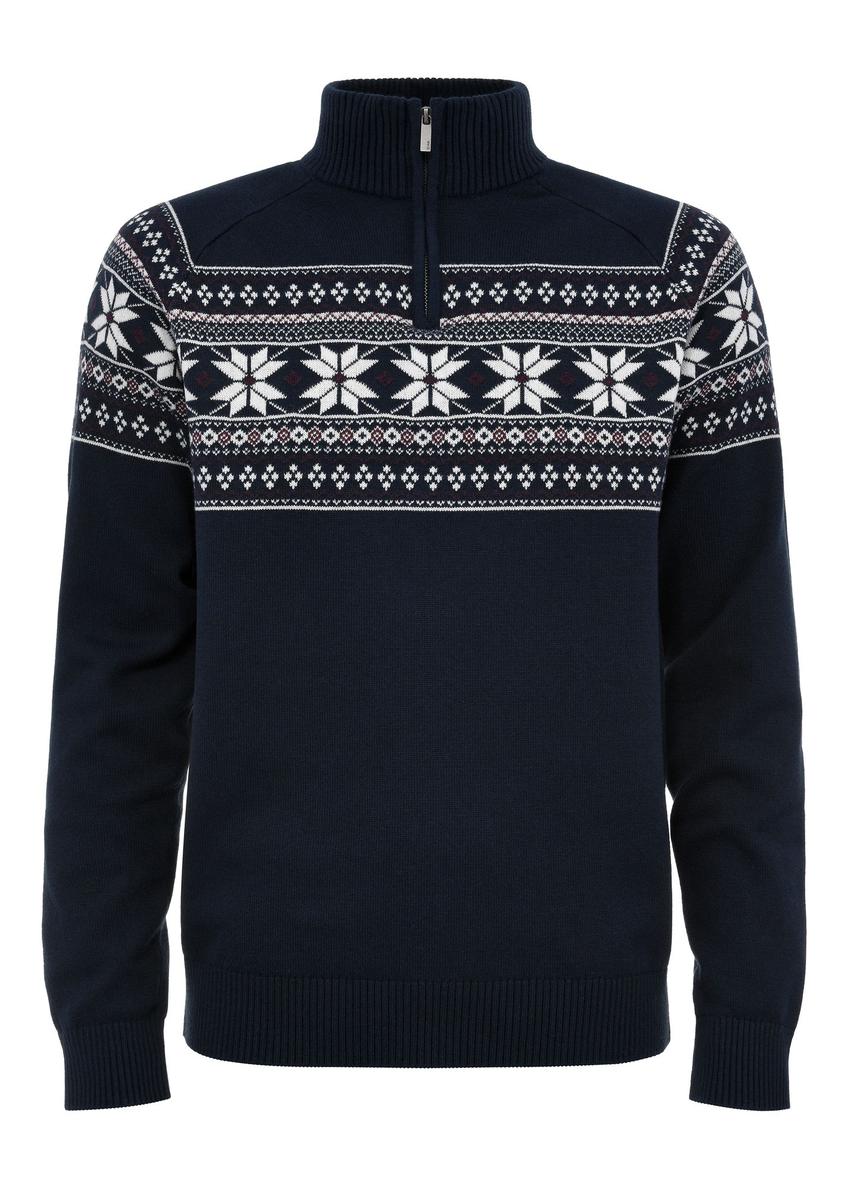 Granatowy sweter męski ze stójką SWEMT-0133-68(Z24)-04