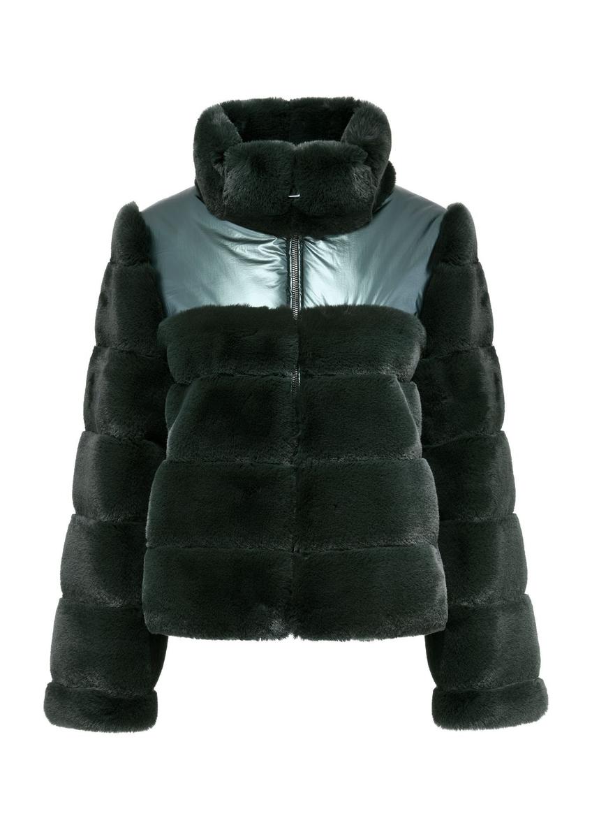Zielone krótkie futro damskie FUTDP-0047-51(Z24)-01