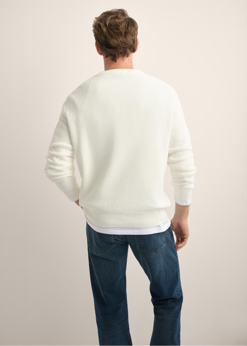 Męski sweter ecru SWEMT-0201-0B(Z26)