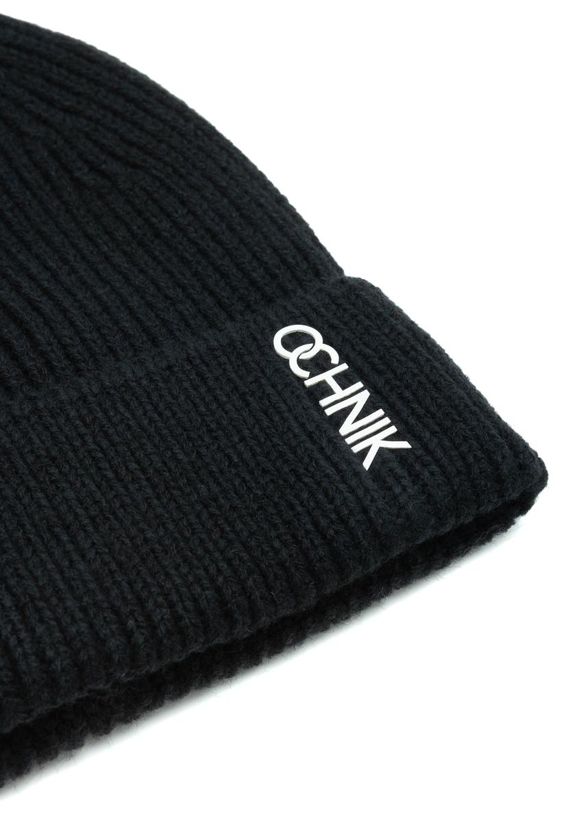 Czarna zimowa czapka męska CZAMT-0081-99(Z25)