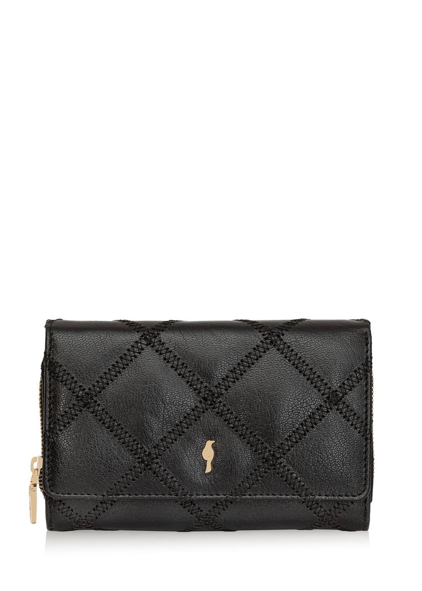 Black Quilted Leather Women's Wallet PORES-0939-99(Z24)