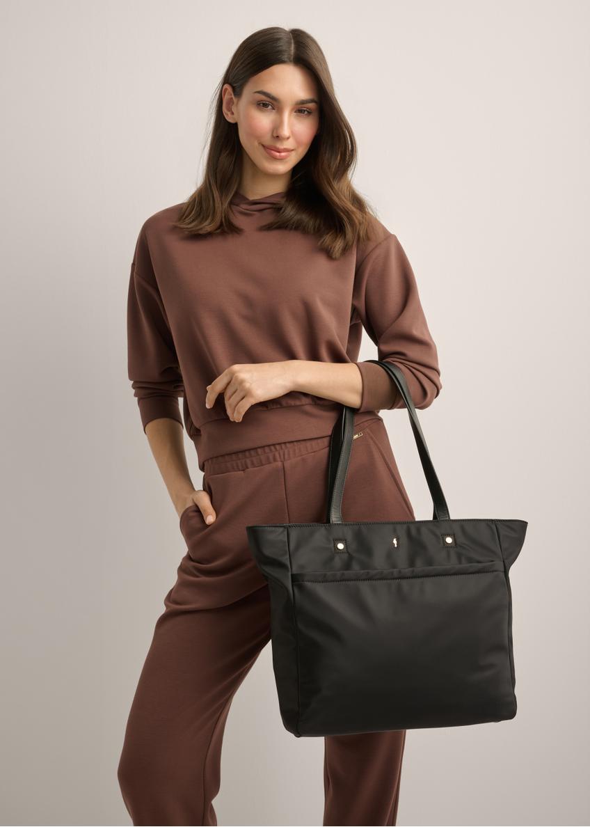 Duża czarna torba typu shopper TOREN-0353-99(Z26)
