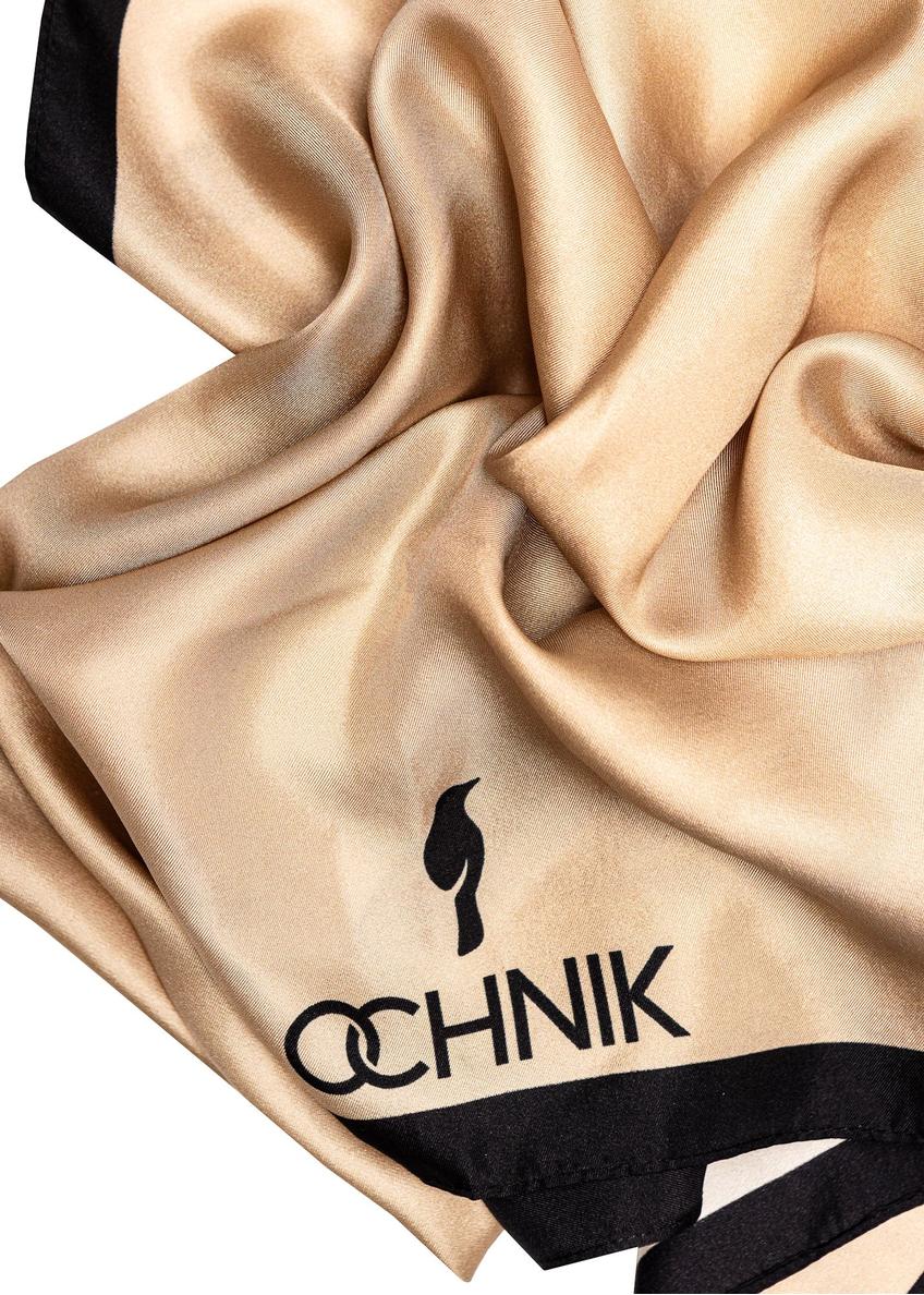 Jasnobeżowy szalik damski z jedwabiu SZADT-0188-1B(W26)