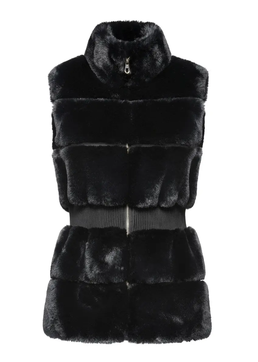 Black women's fur vest KAMDP-0006-99(Z24)