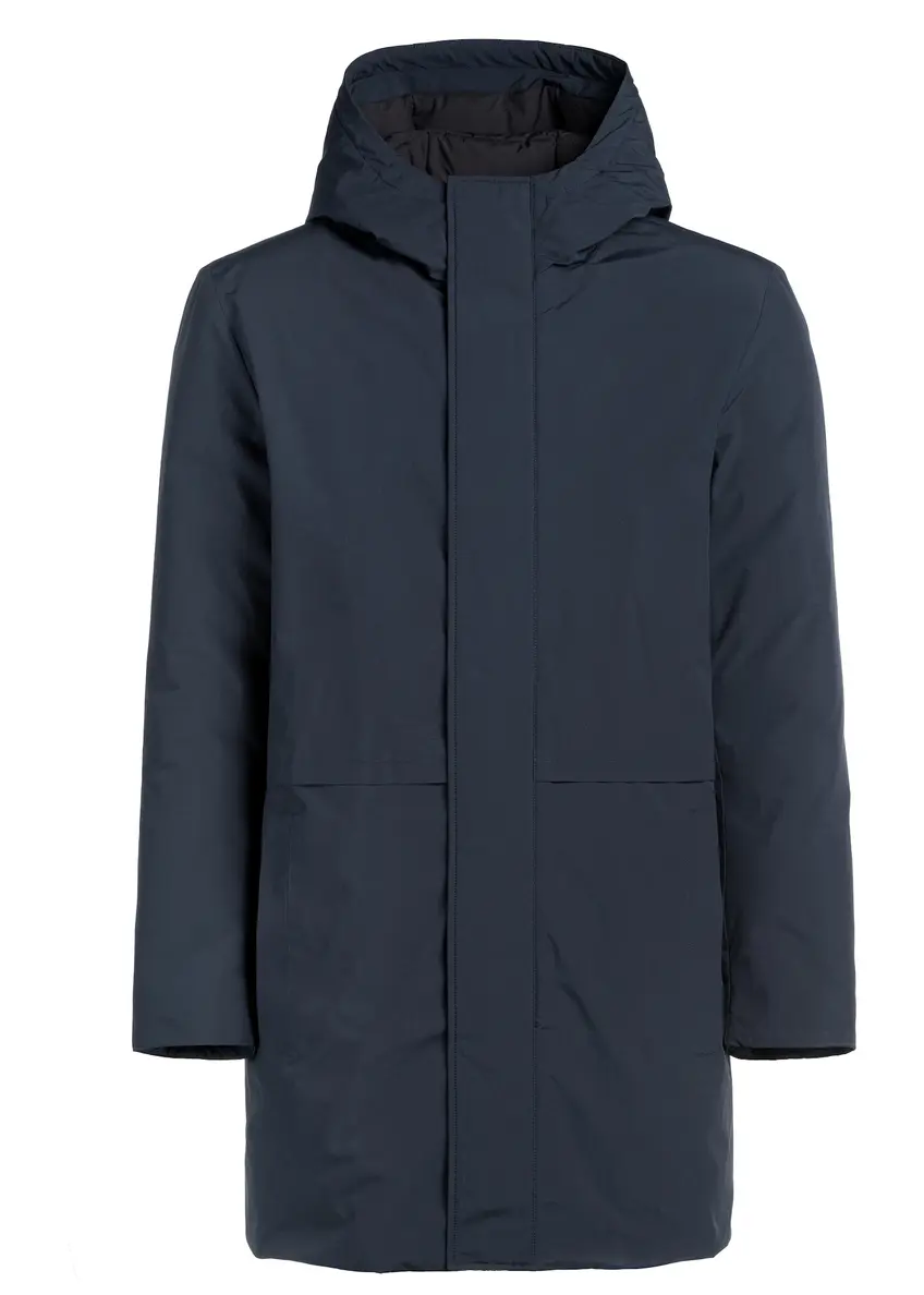 Granatowa kurtka męska z naturalnym ociepleniem KURMT-0394-69(Z25)