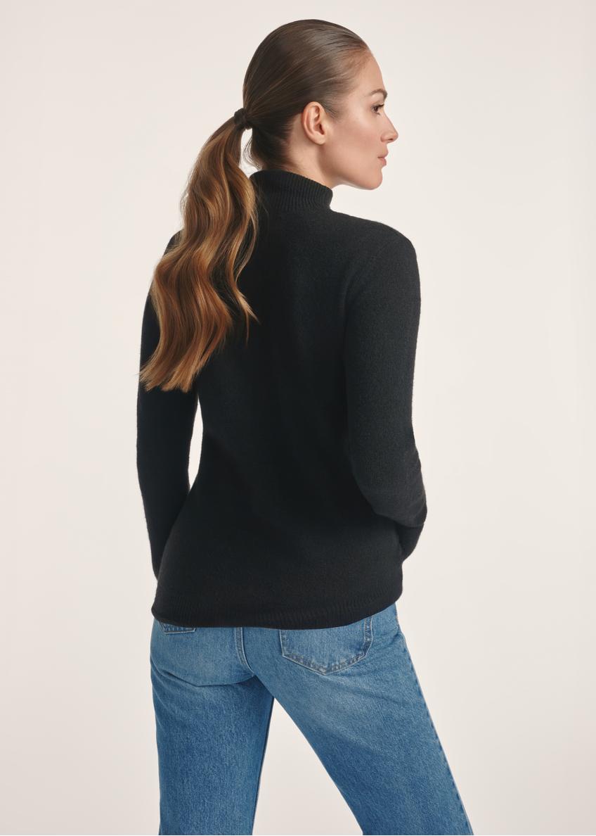Czarny sweter damski z domieszką wełny SWEDT-0241-99(Z25)