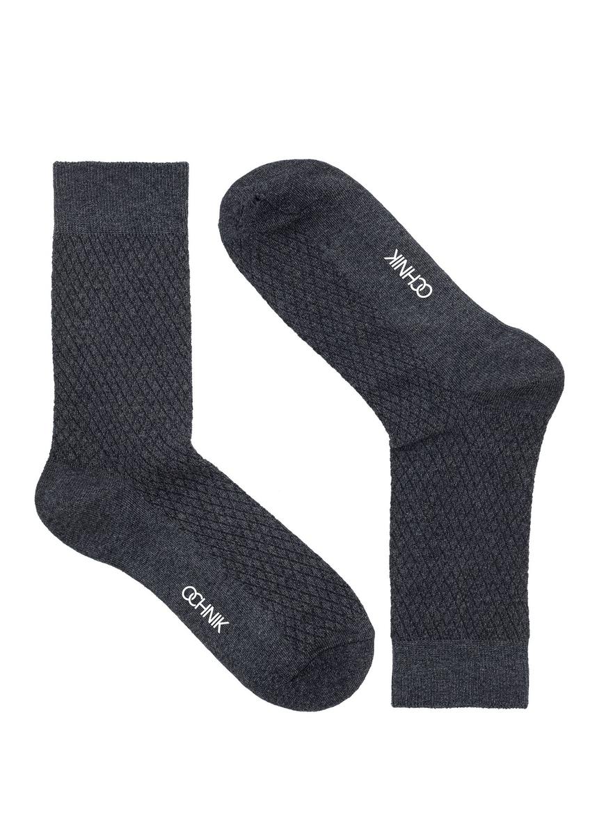 Gray long men's socks SKAMT-0193-91(Z24)-01