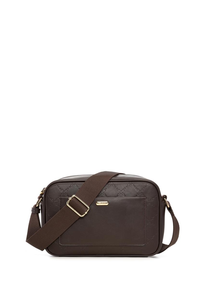 Brązowa torebka damska z monogramem TOREC-1290-1I(Z26)
