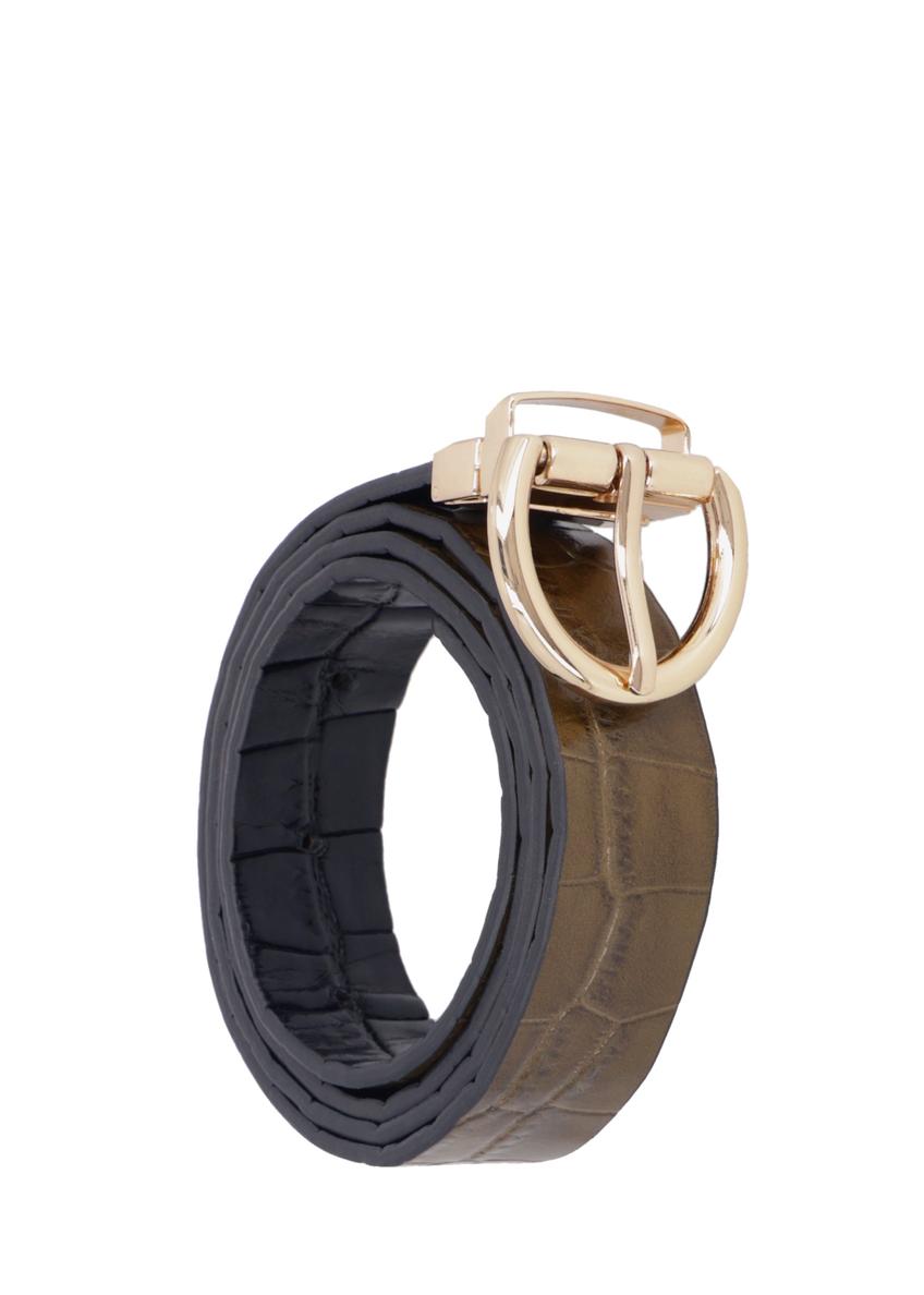 Dwustronny skórzany pasek damski croco PASDS-0332-8D(Z26)