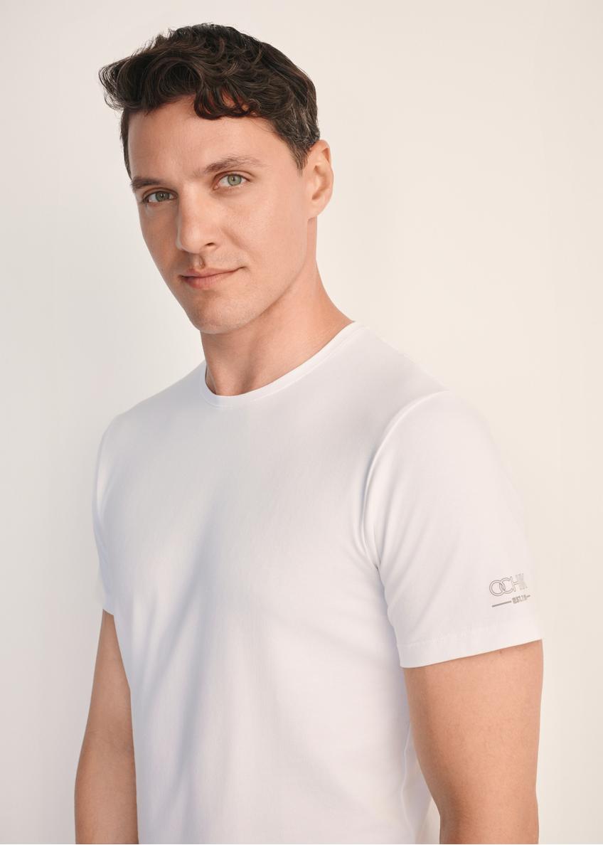 Biały basic T-shirt męski TSHMT-0091-11(KS)