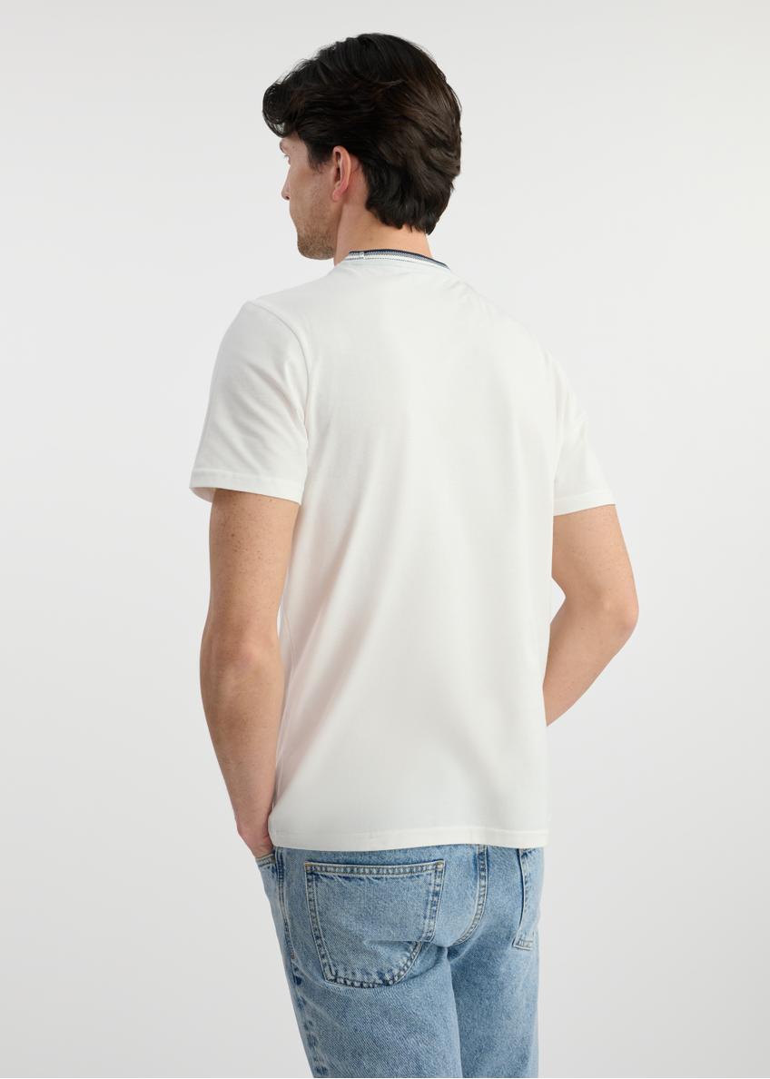 Biały T-shirt męski z bawełny TSHMT-0123-12(W25)