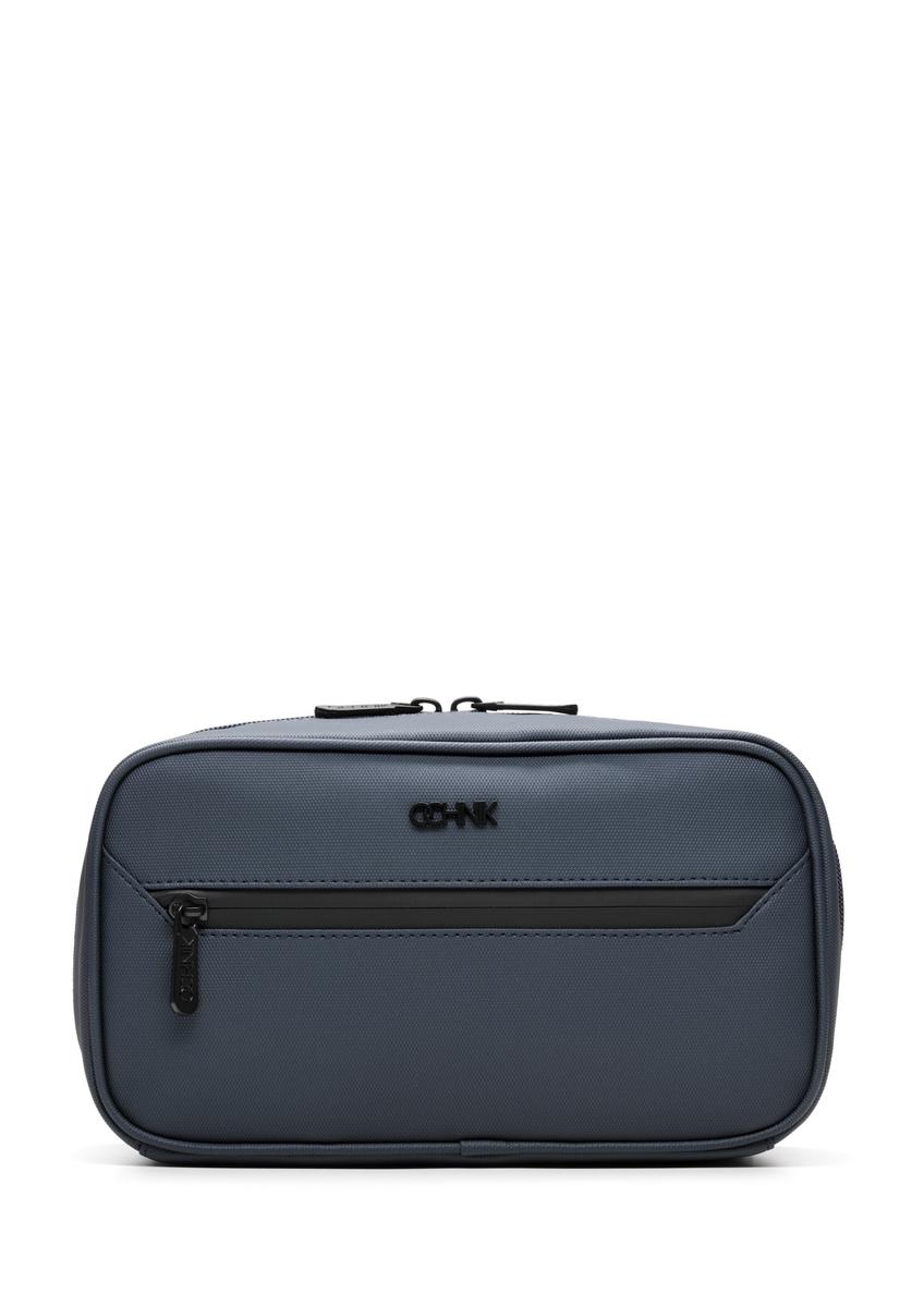 Granatowa kosmetyczka męska TORMN-0413-7D(W26), widok produktu z przodu na białym tle.