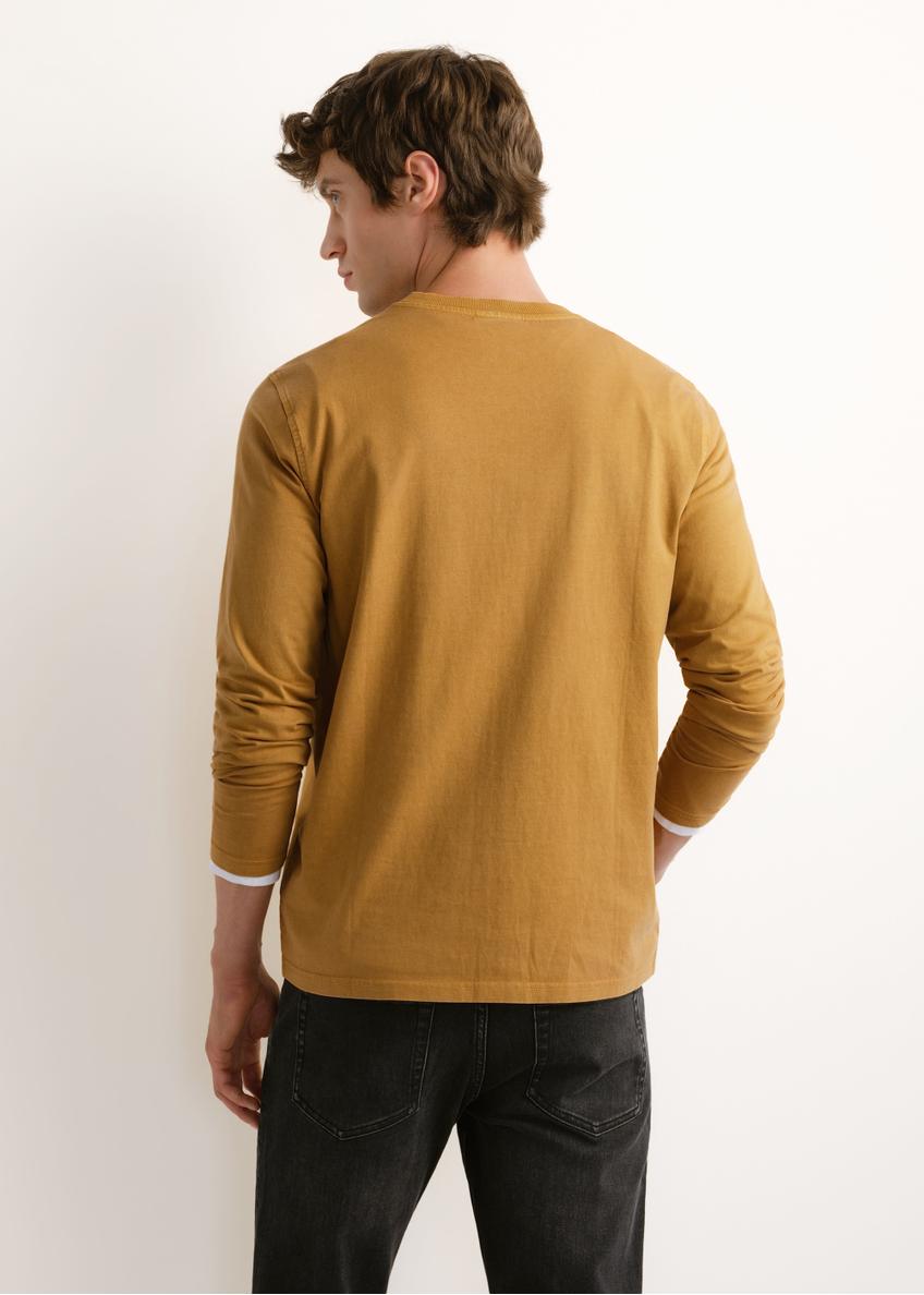 Longsleeve męski w kolorze musztardowym LSLMT-0015-2D(Z26)