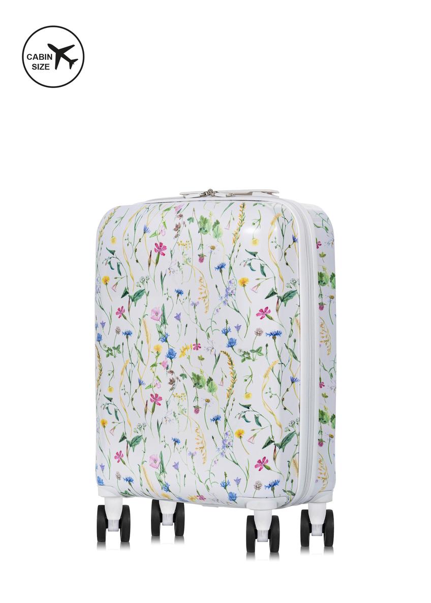 Mała walizka z printem na kółkach WALAB-0075-15-19(W25)