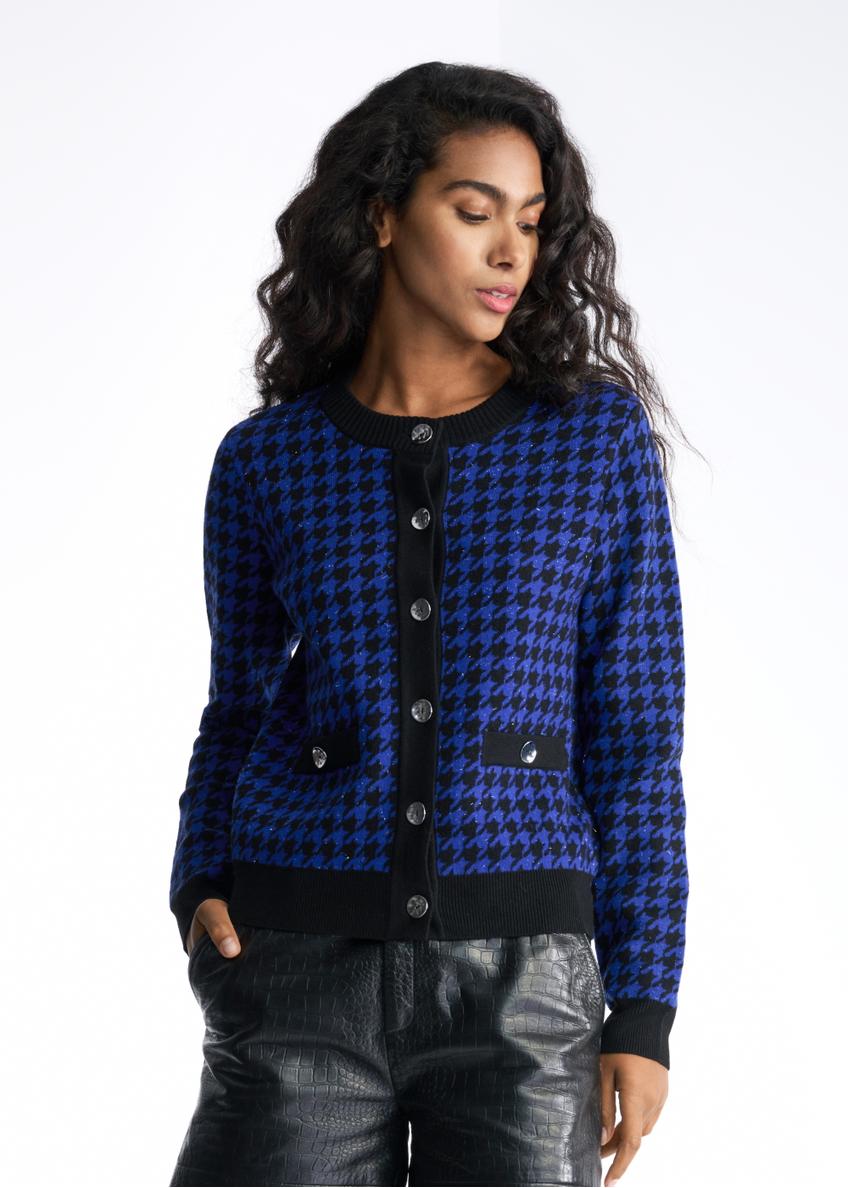 Sweter damski w pepitkę KARDT-0031-61(Z22)