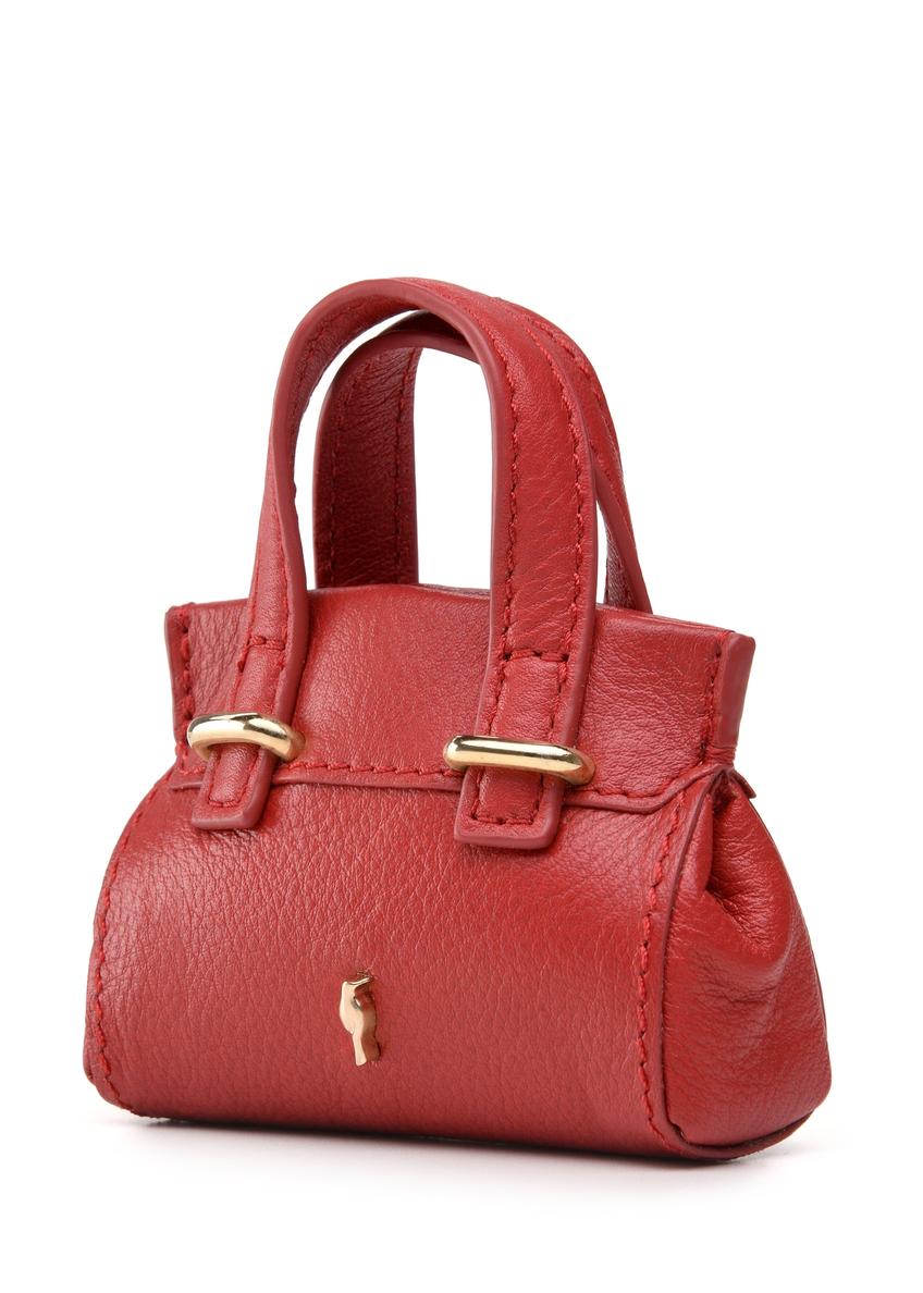 Czerwony skórzany brelok w kształcie torebki BRELOK-0214-42(Z25)