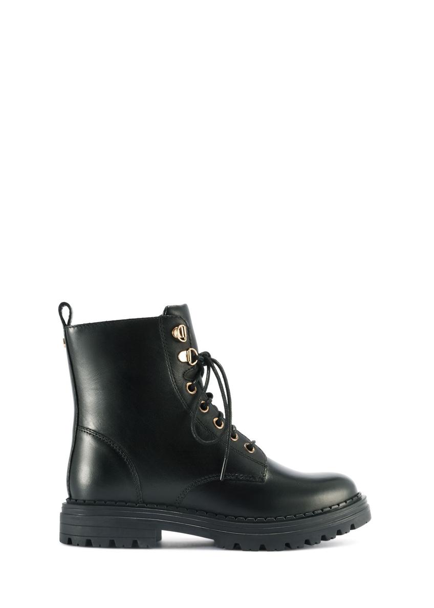 Czarne skórzane botki damskie BUTYD-1015A-99(Z25)