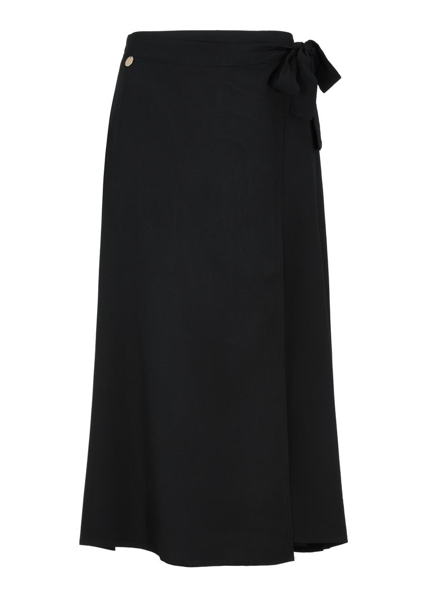 Długa czarna spódnica z zakładką SPCDT-0085-99(W24)-03