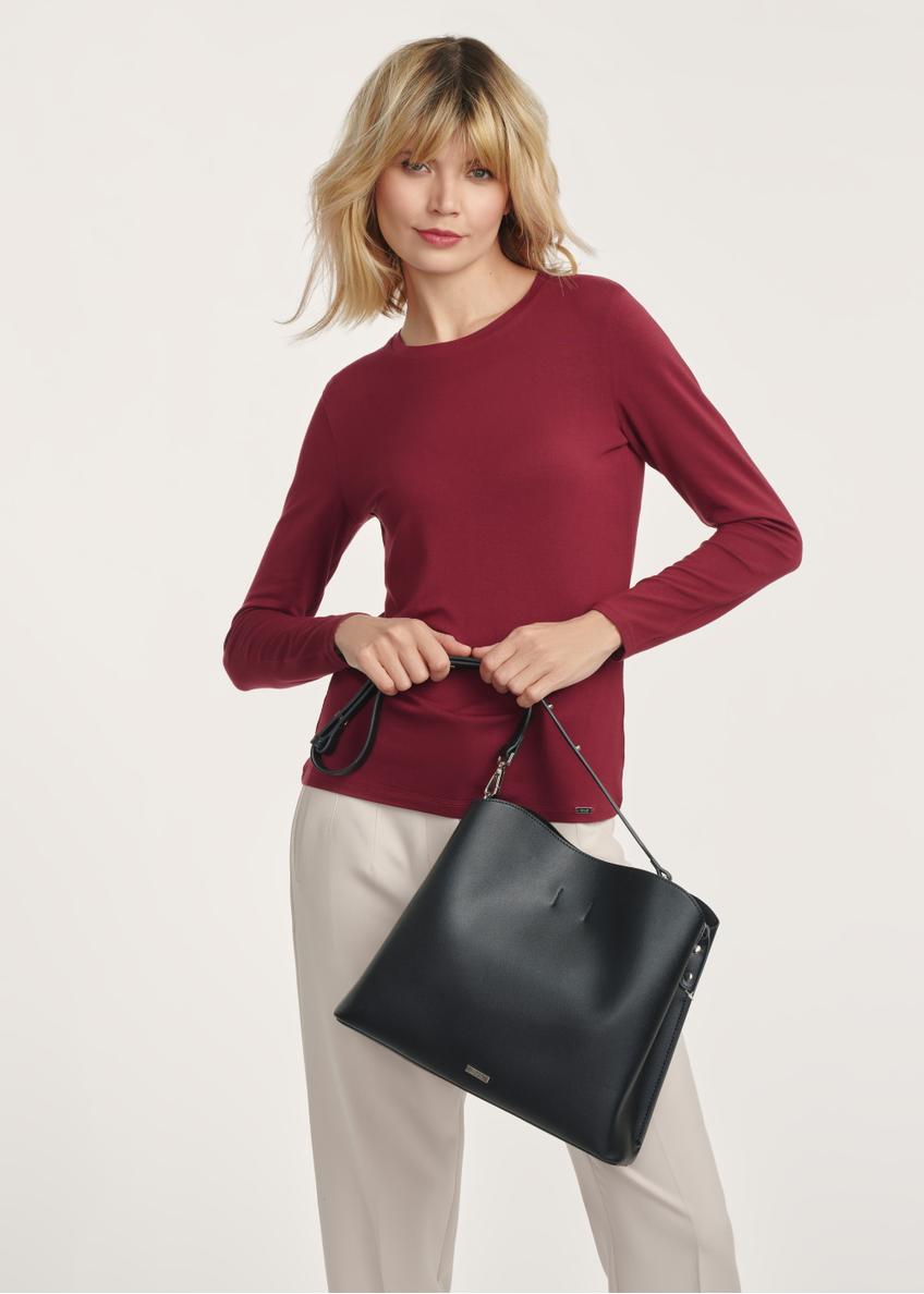 Czarna torebka shopper damska TOREC-0862B-99(Z25)