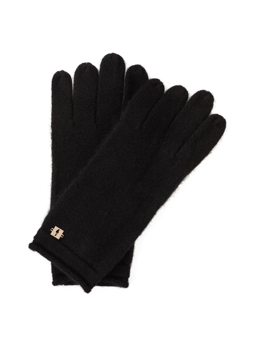 Kaszmirowe czarne rękawiczki damskie REKDT-0020-99(Z23)