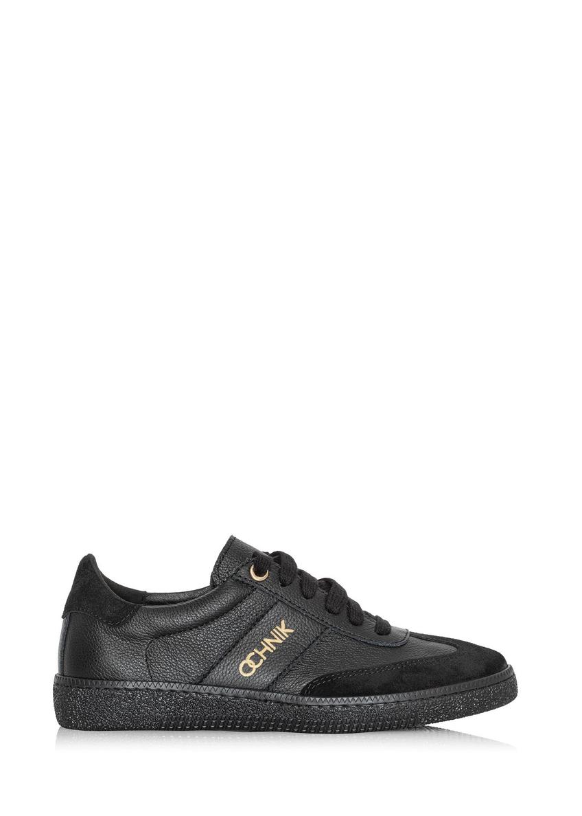 Black leather women's sneakers BUTYD-1143-99(Z24)