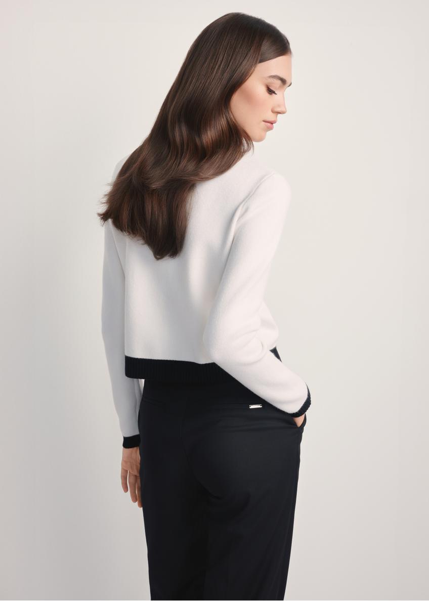 Biały kardigan damski KARDT-0053-12(Z25)