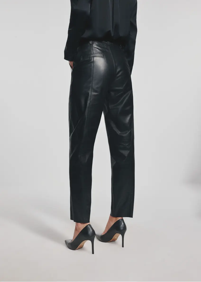 Black women's leather pants SPODS-0039-5344(Z24)