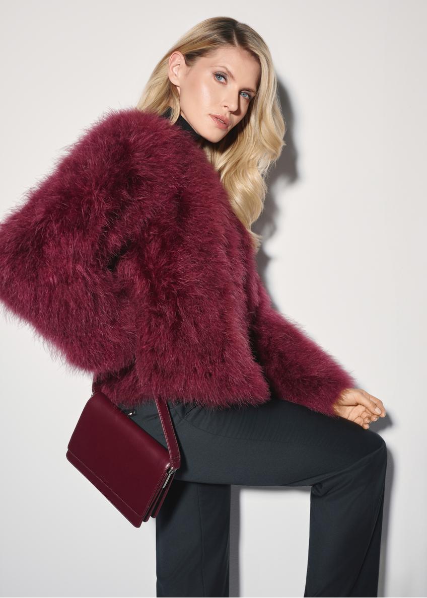 Skórzana torebka damska w kolorze bordowym TORES-1189-49(Z25)