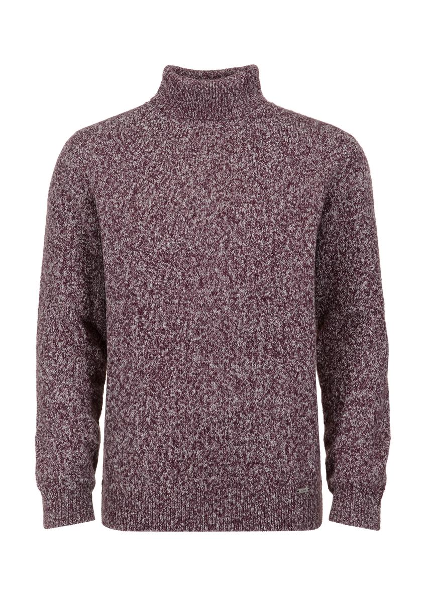 Ciepły bordowy golf męski SWEMT-0122A-49(Z23)-04