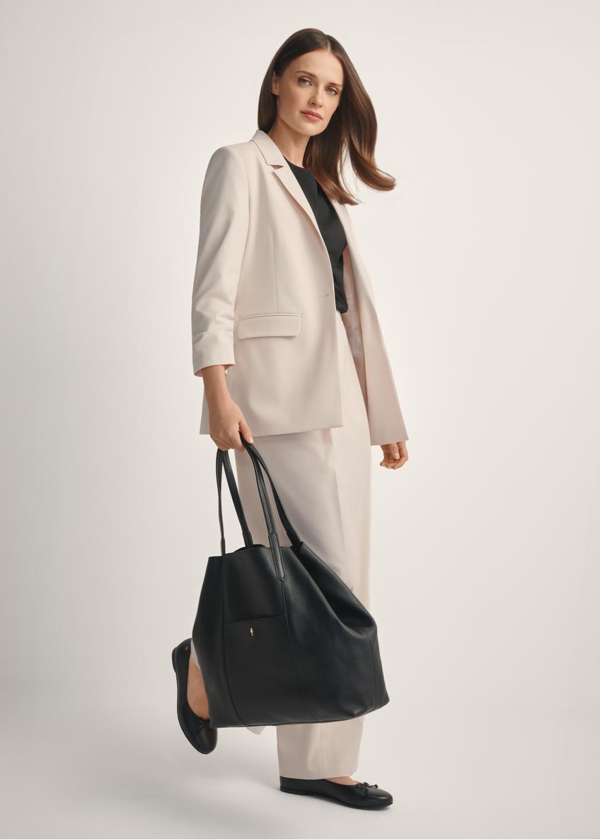 Czarna duża skórzana torebka shopper TORES-1212-9I(W26)