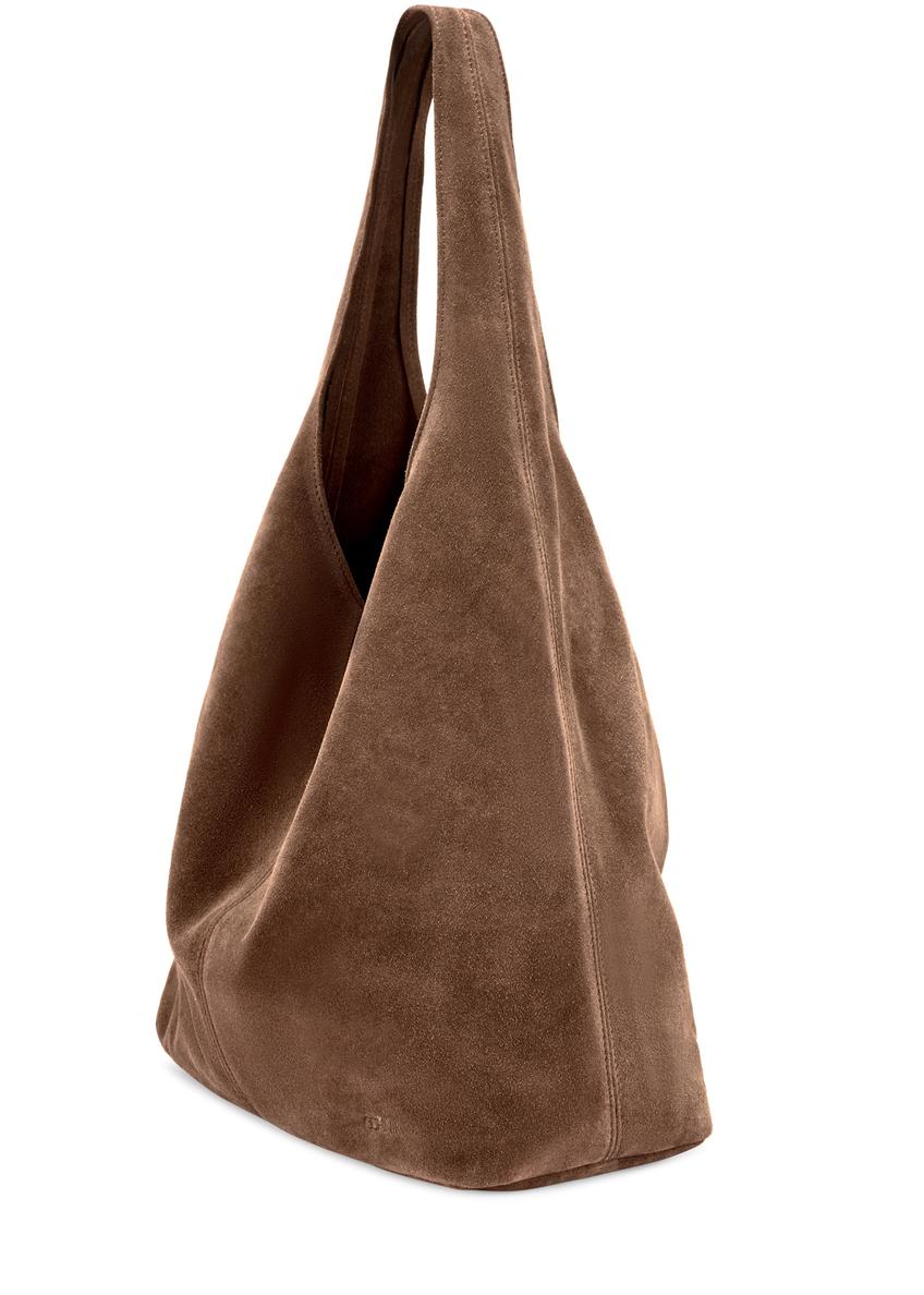 Brązowa zamszowa shopperka damska TORES-1177-1I(W26)