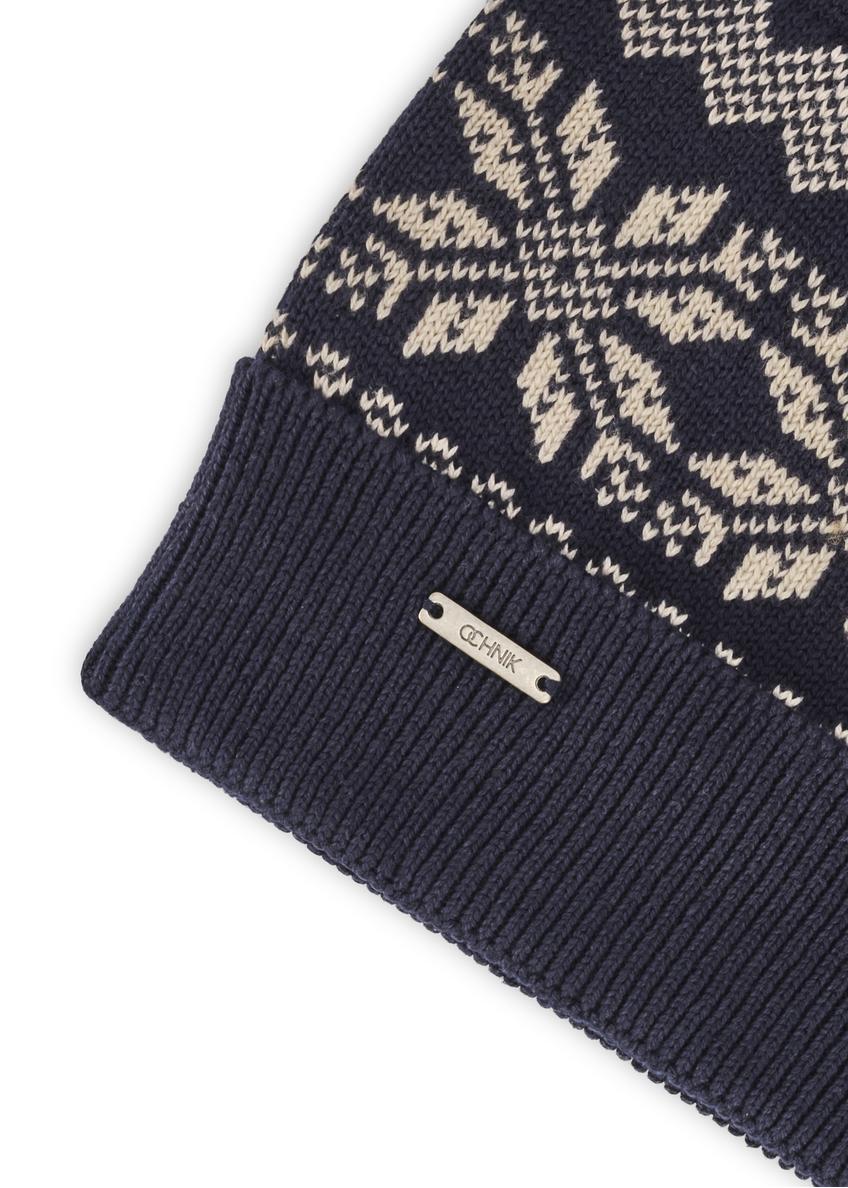 Granatowa bawełniana czapka męska CZAMT-0090-69(Z25)