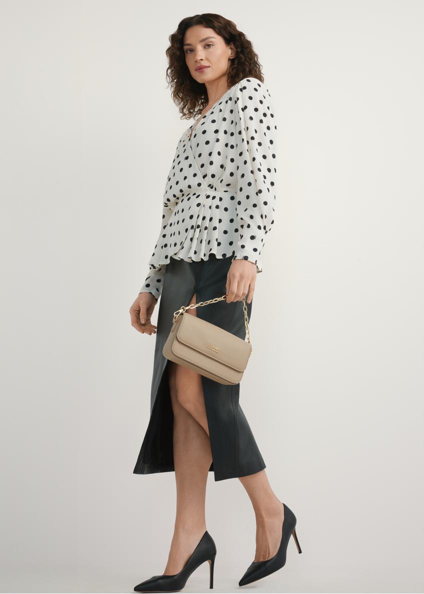 Mała beżowa torebka damska TOREC-1171-1B(W26)