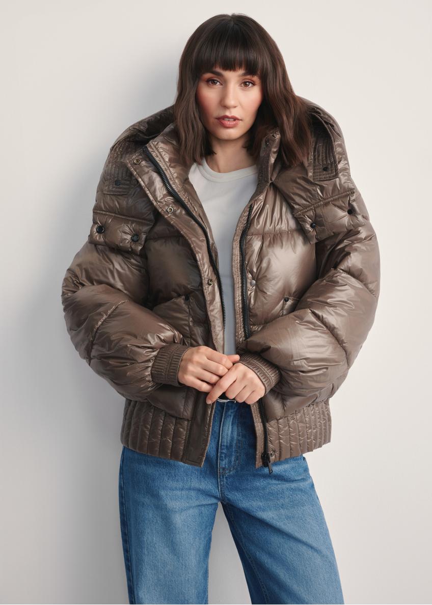 Krótka brązowa kurtka damska KURDT-0608-82(Z25)