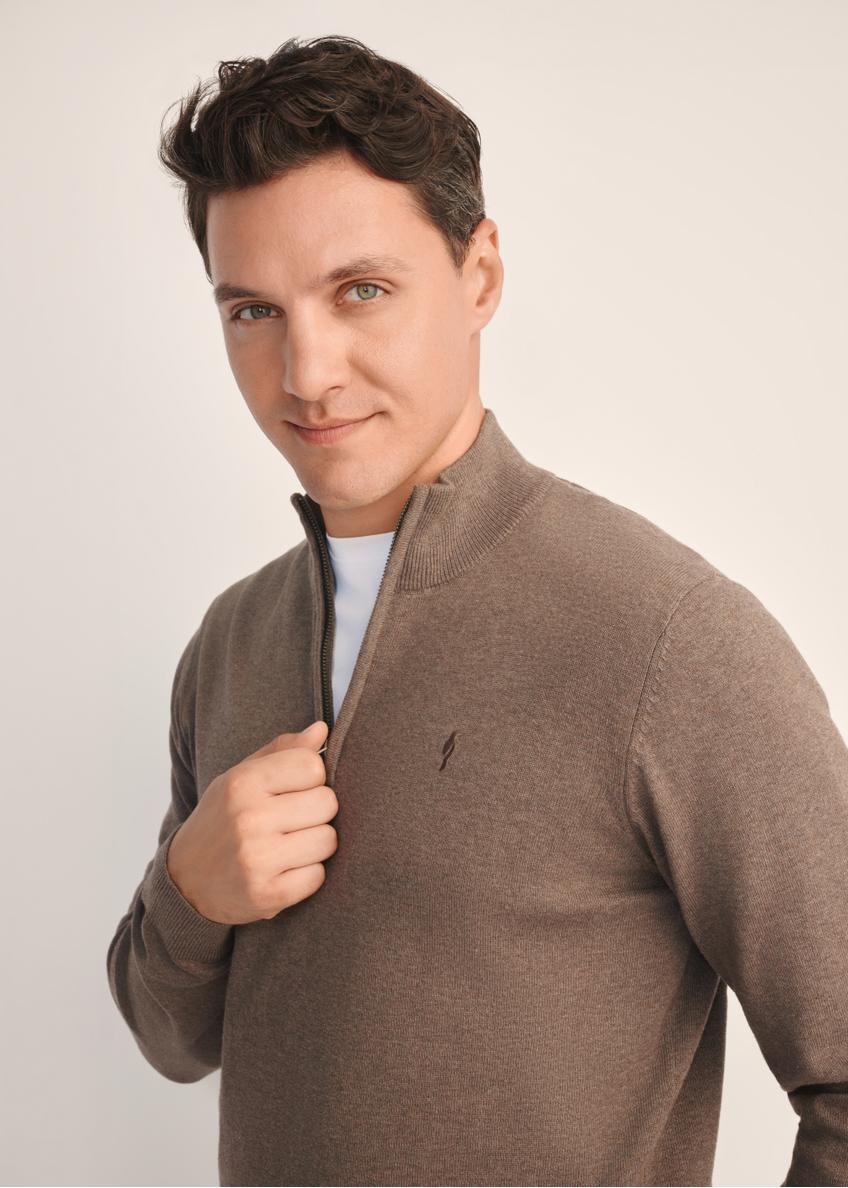 Brązowy sweter męski SWEMT-0174-90(Z25)