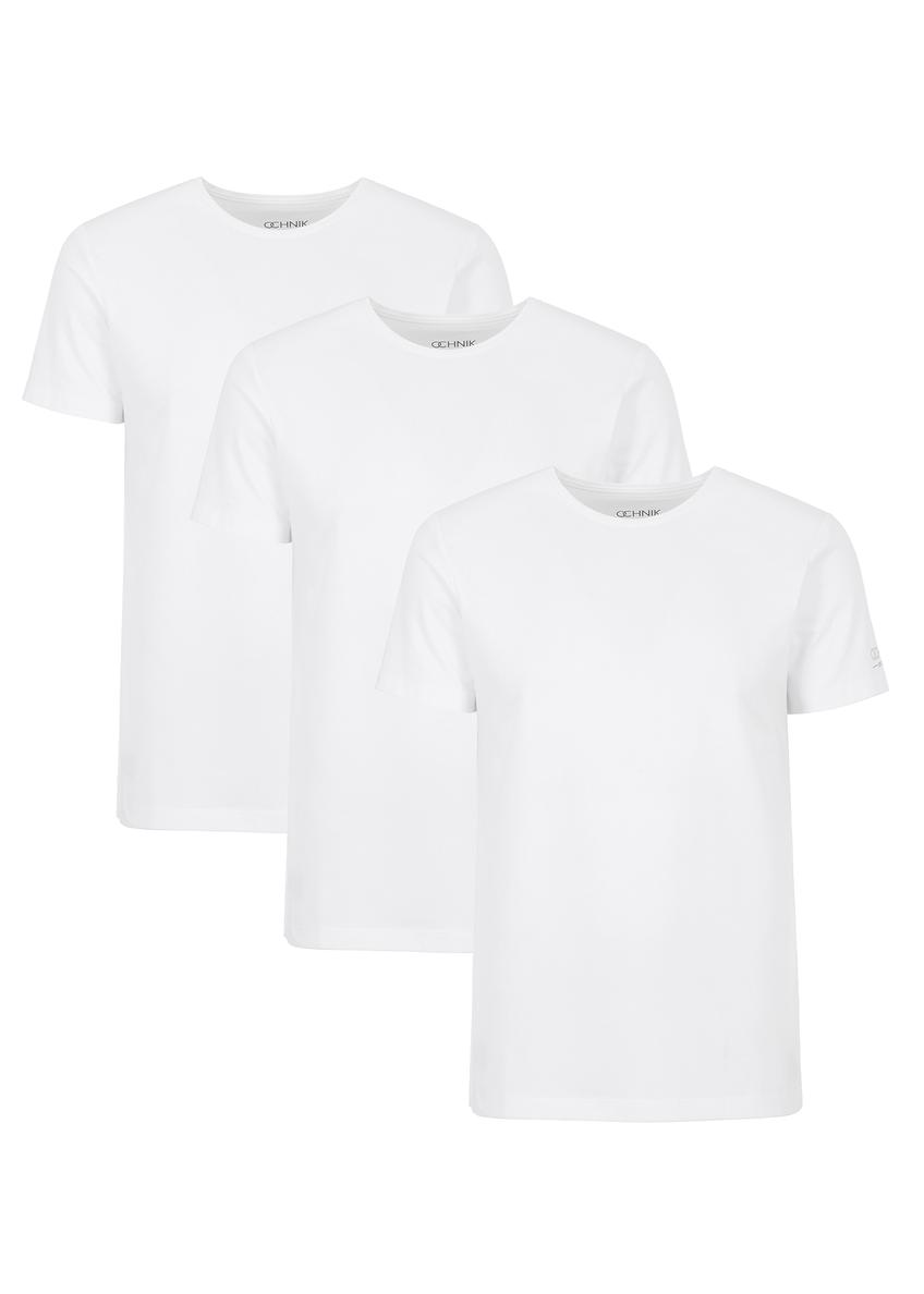Trójpak białych T-shirtów męskich bacis ZESMT-0040-11(Z23)