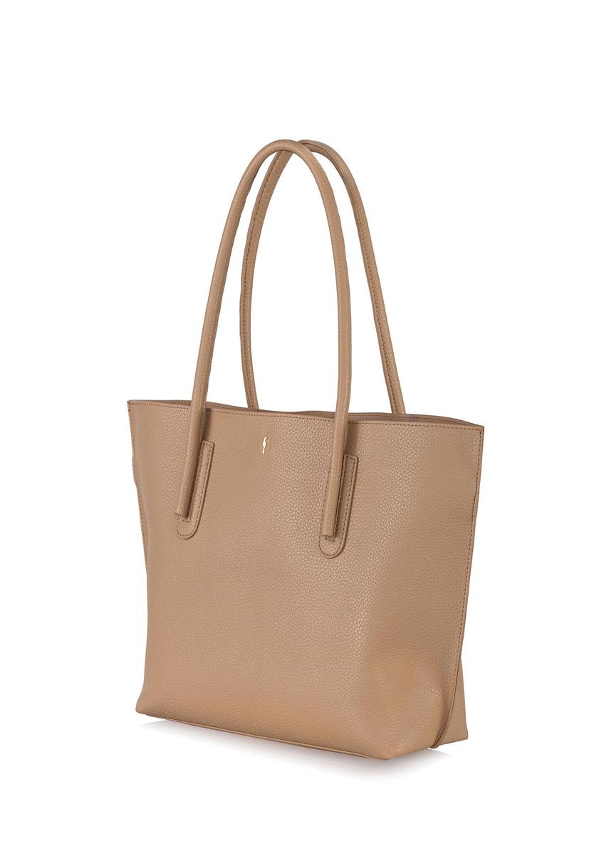 Beżowa torebka shopper damska TOREC-0938A-82(W25)