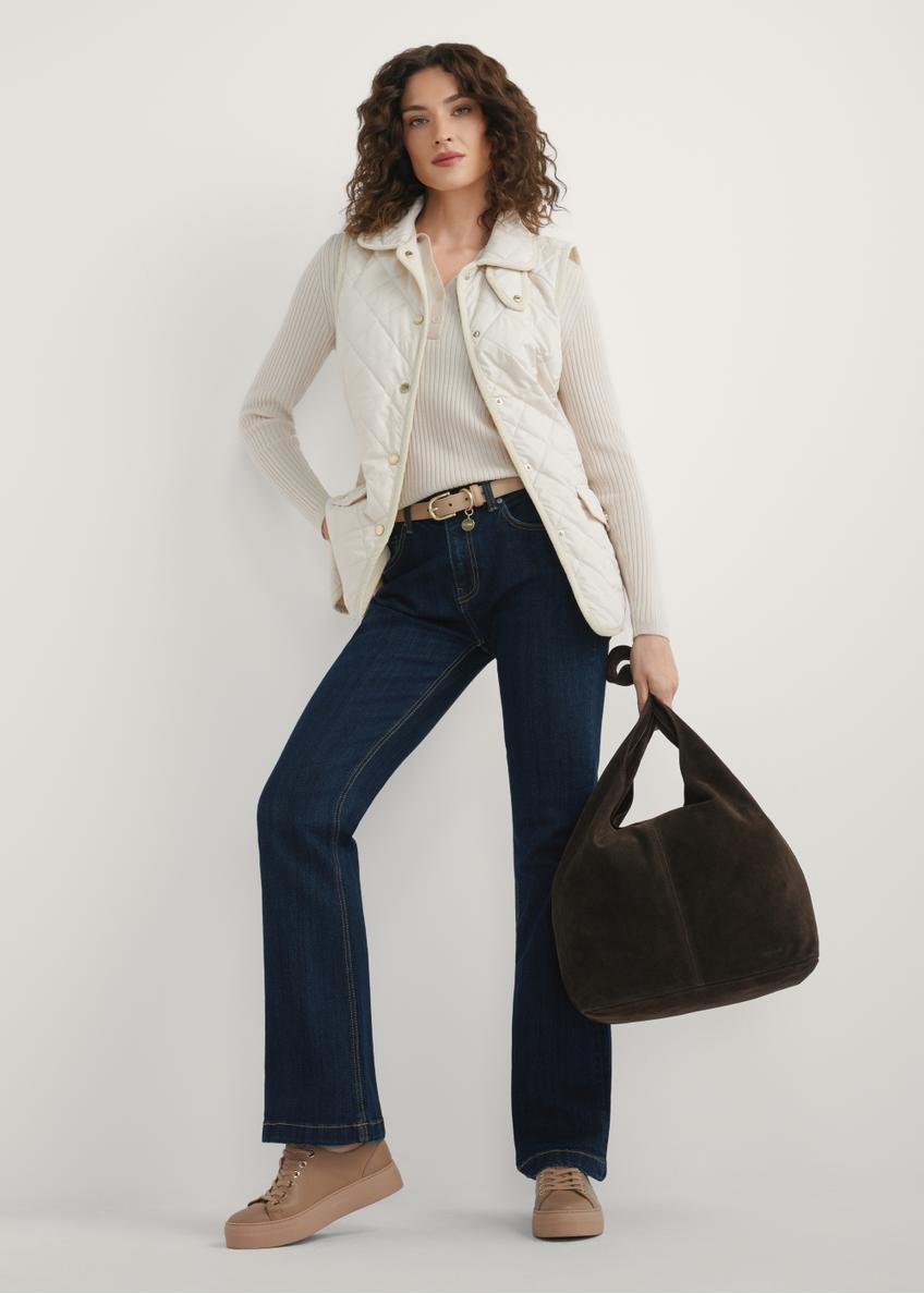 Brązowa zamszowa shopperka damska TORES-1177-1I(W26)