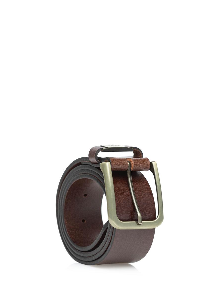 Brown leather men's belt PASMS-0129-89(Z24)