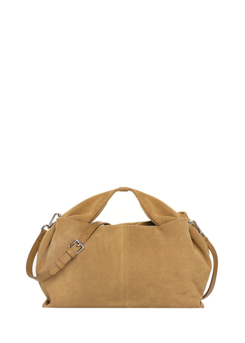 Zamszowa średnia torebka damska TORES-1311-1B(W26)