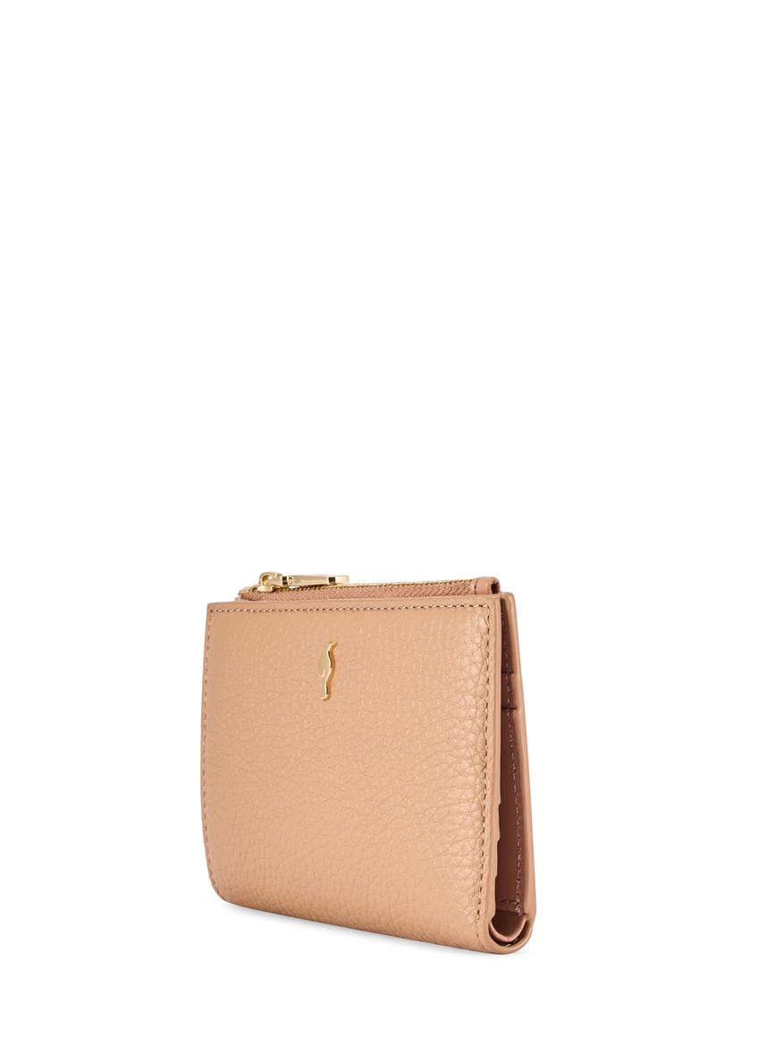 Skórzany portfel damski w kolorze brudnego różu PORES-0984-5D(W26)