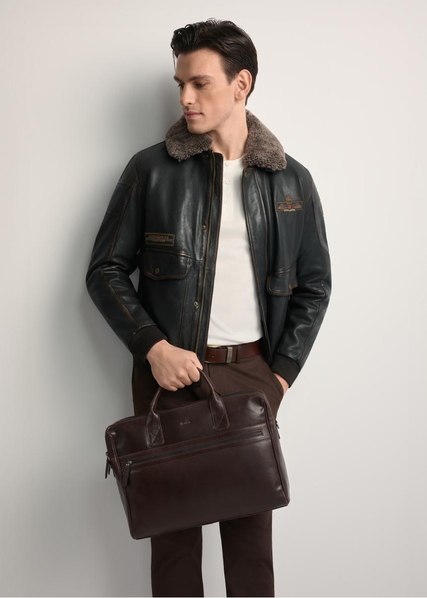 Brązowa skórzana torba męska TORMS-0460-89(Z25)