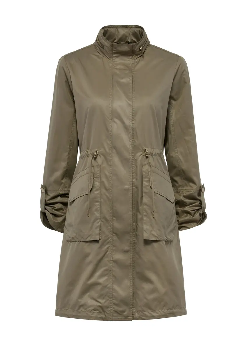 Oliwkowa kurtka parka damska KURDT-0559-57(W25)-07