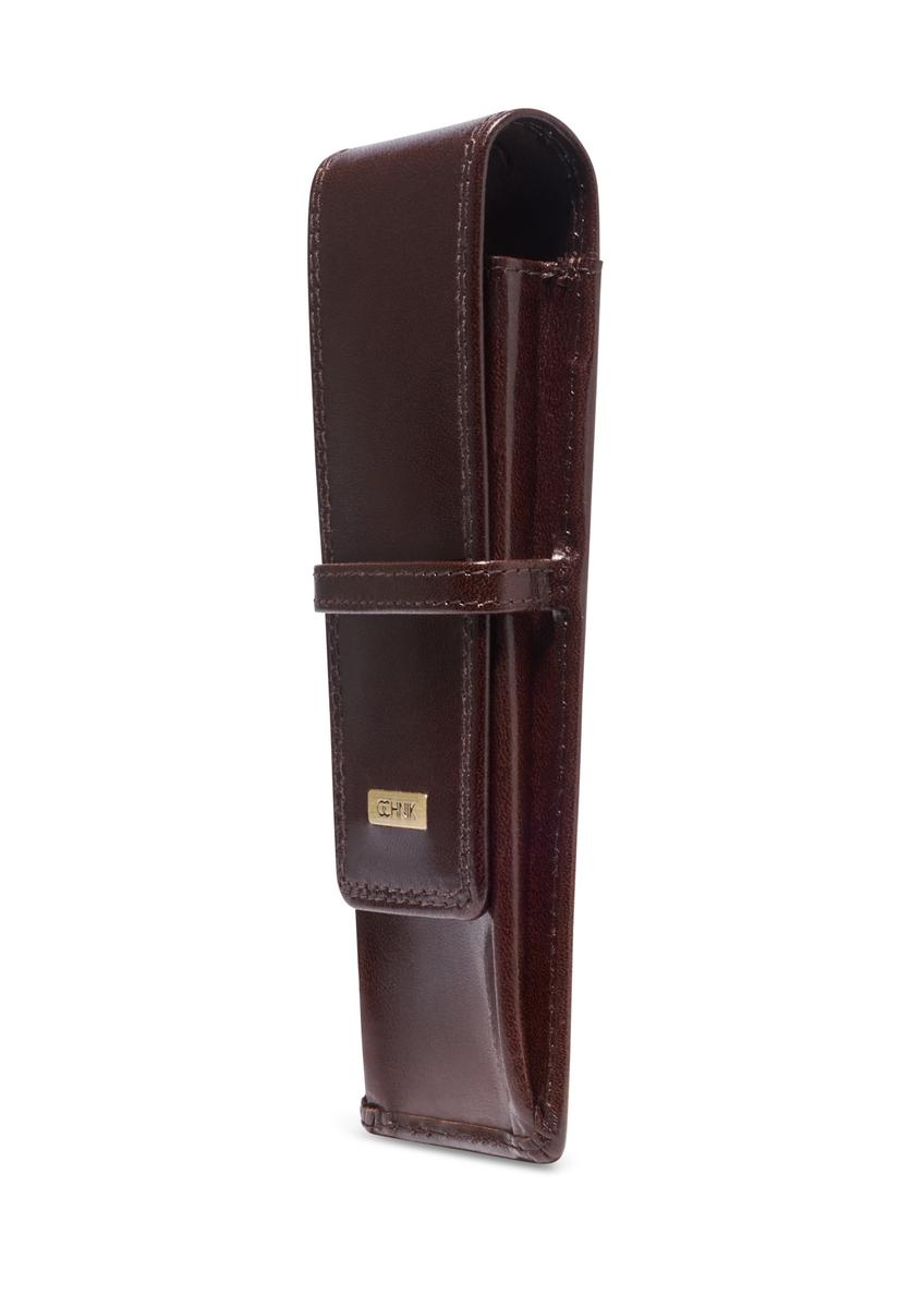 Bordowe skórzane etui na długopisy PL-178-4D(KS)