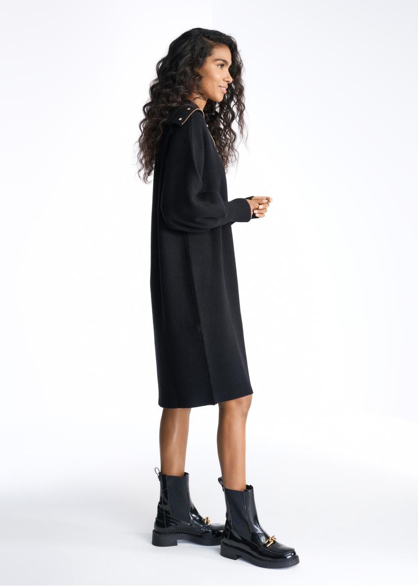 Czarna sukienka damska na suwak SUKDT-0142-99(Z23)