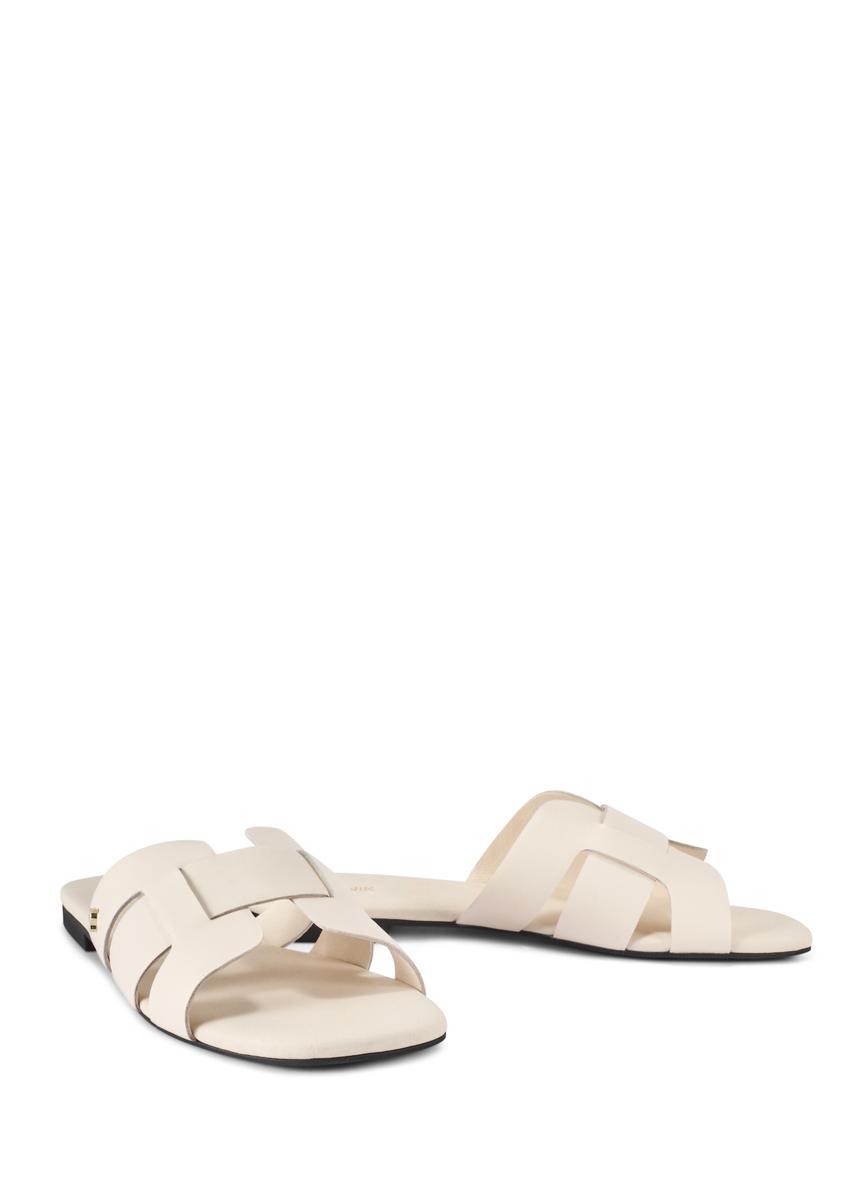 Białe klapki damskie z plecionką BUTYD-0904D-0B(W26)